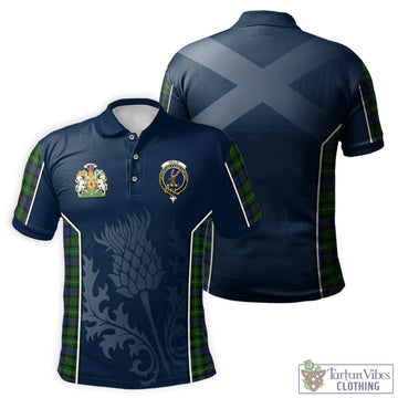 Rollo Tartan Men's Polo Shirt with Family Crest and Scottish Thistle Vibes Sport Style