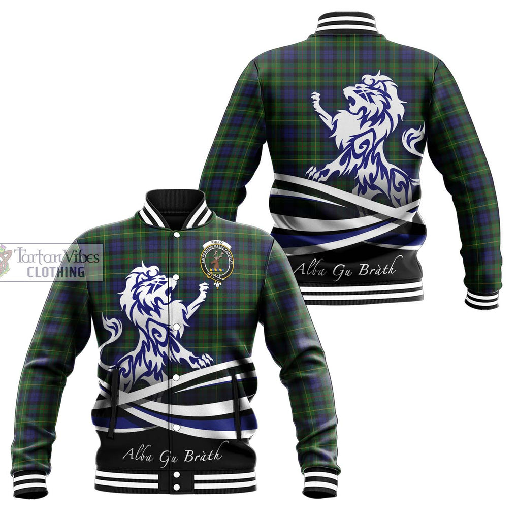 Rollo Tartan Baseball Jacket with Alba Gu Brath Regal Lion Emblem Unisex - Tartanvibesclothing Shop