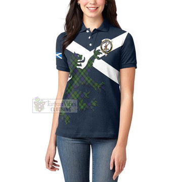 Rollo Tartan Lion Rampant Women's Polo Shirt Proudly Display Your Heritage with Alba Gu Brath and Clan Name