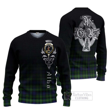 Rollo Tartan Ugly Sweater Featuring Alba Gu Brath Family Crest Celtic Inspired