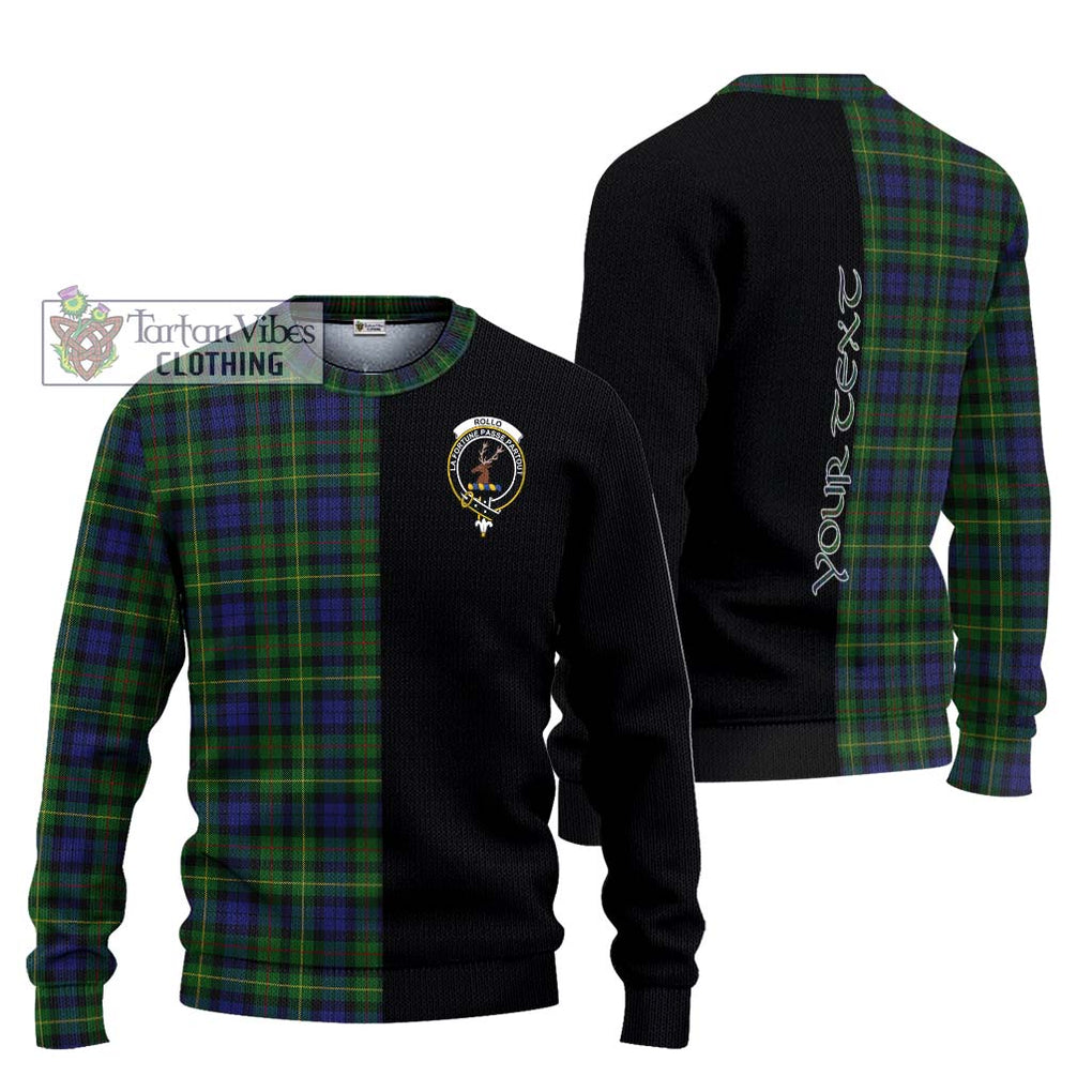 Rollo Tartan Knitted Sweater with Family Crest and Half Of Me Style Unisex - Tartanvibesclothing Shop