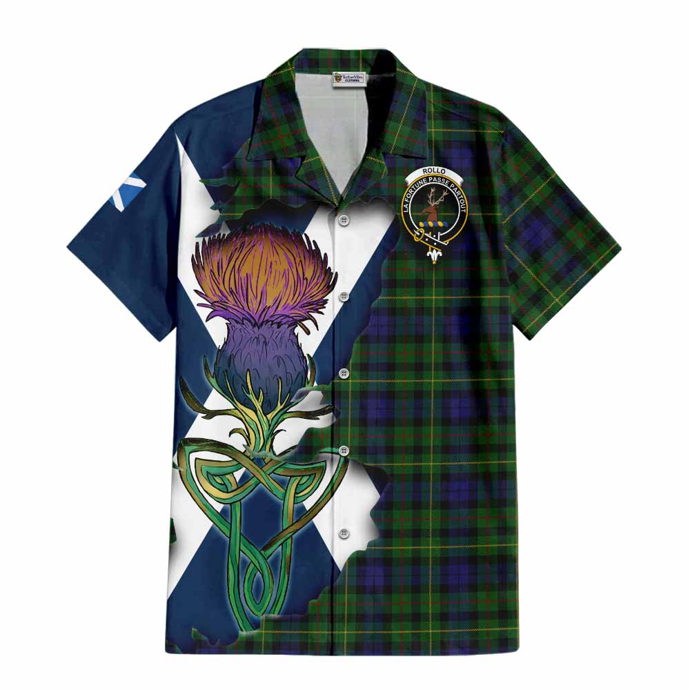 Rollo Tartan Family Crest Hawaiian Shirt Scottish Thistle Celtic Inspired Kid - Tartan Vibes Clothing