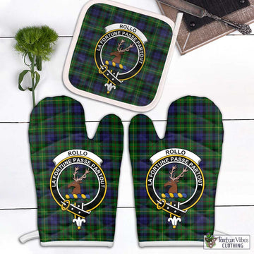 Rollo Tartan Combo Oven Mitt & Pot-Holder with Family Crest White - Tartan Vibes Clothing