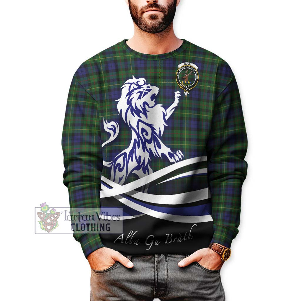 Rollo Tartan Sweatshirt with Alba Gu Brath Regal Lion Emblem Unisex - Tartan Vibes Clothing