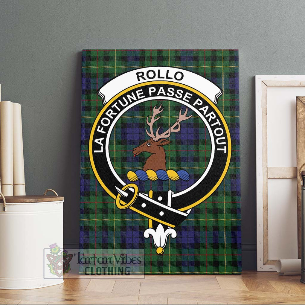 Rollo Tartan Canvas Print Wall Art with Family Crest Without Frame - Tartan Vibes Clothing