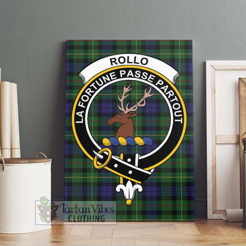 Rollo Tartan Canvas Print Wall Art with Family Crest