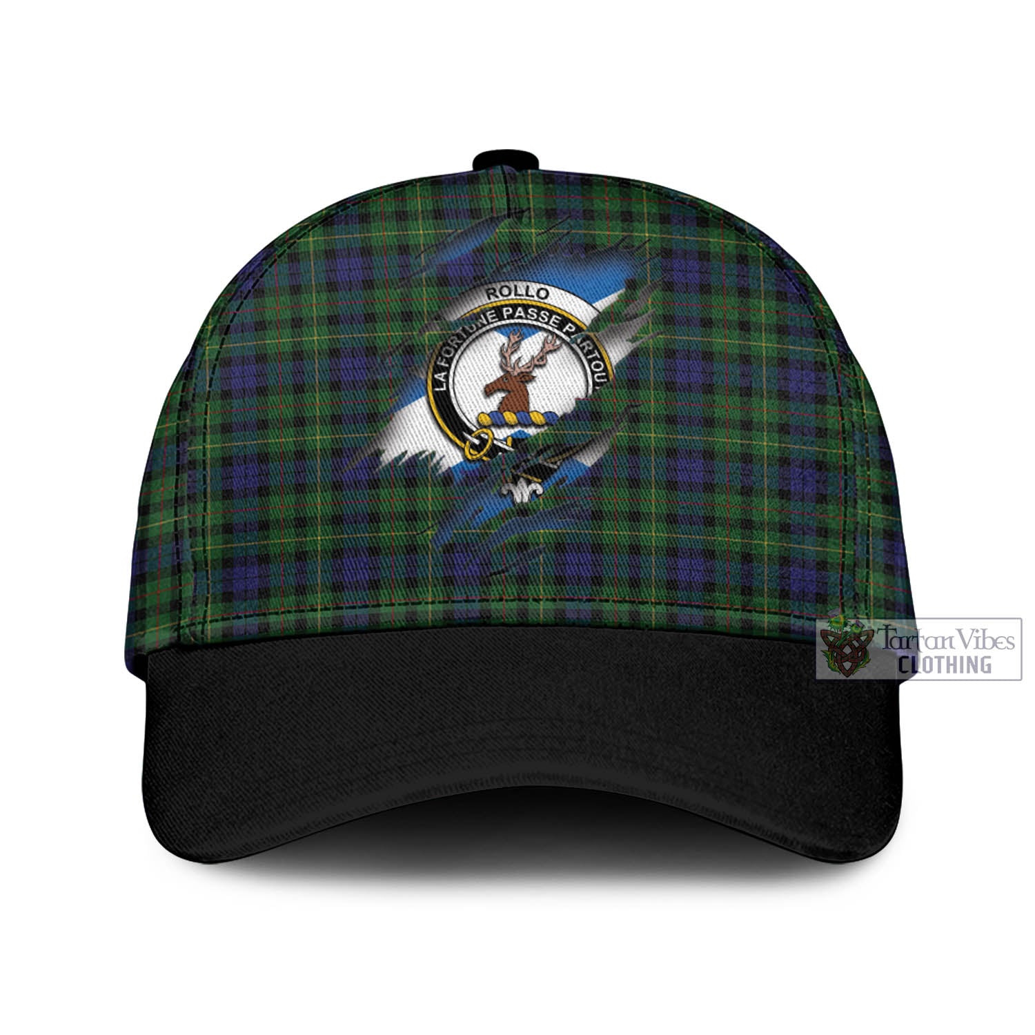 Tartan Vibes Clothing Rollo Tartan Classic Cap with Family Crest In Me Style