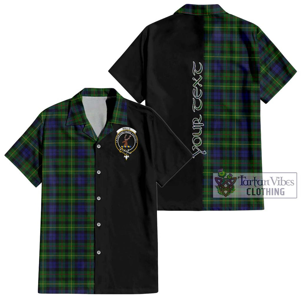 Rollo Tartan Short Sleeve Button Shirt with Family Crest and Half Of Me Style Kid - Tartanvibesclothing Shop