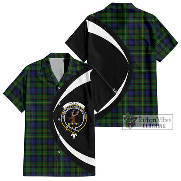 Rollo Tartan Short Sleeve Button Up with Family Crest Circle Style