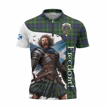 Rollo Crest Tartan Zipper Polo Shirt Inspired by the Freedom of Scottish Warrior