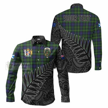 Rollo Crest Tartan Long Sleeve Button Shirt with New Zealand Silver Fern Half Style Men's Shirt S - Tartan Vibes Clothing