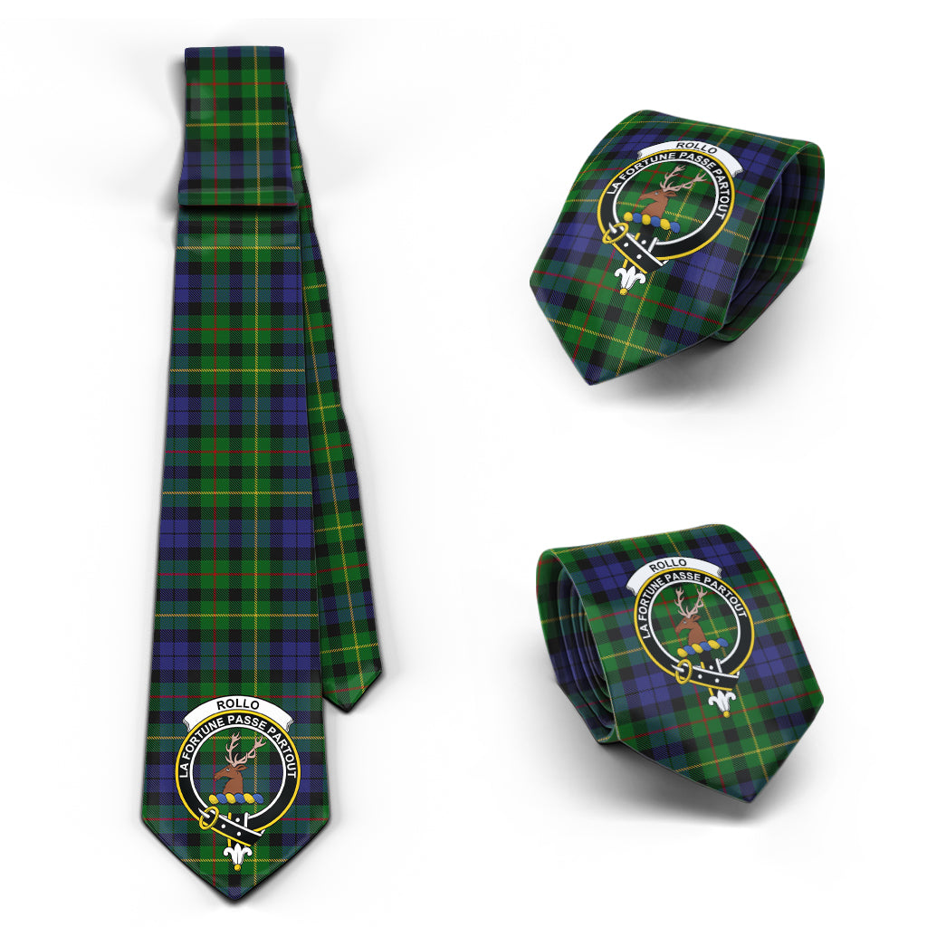 Rollo Tartan Classic Necktie with Family Crest Necktie One Size - Tartan Vibes Clothing