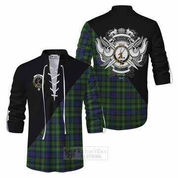 Rollo Tartan Ghillie Kilt Shirt with Family Crest and Military Logo Style