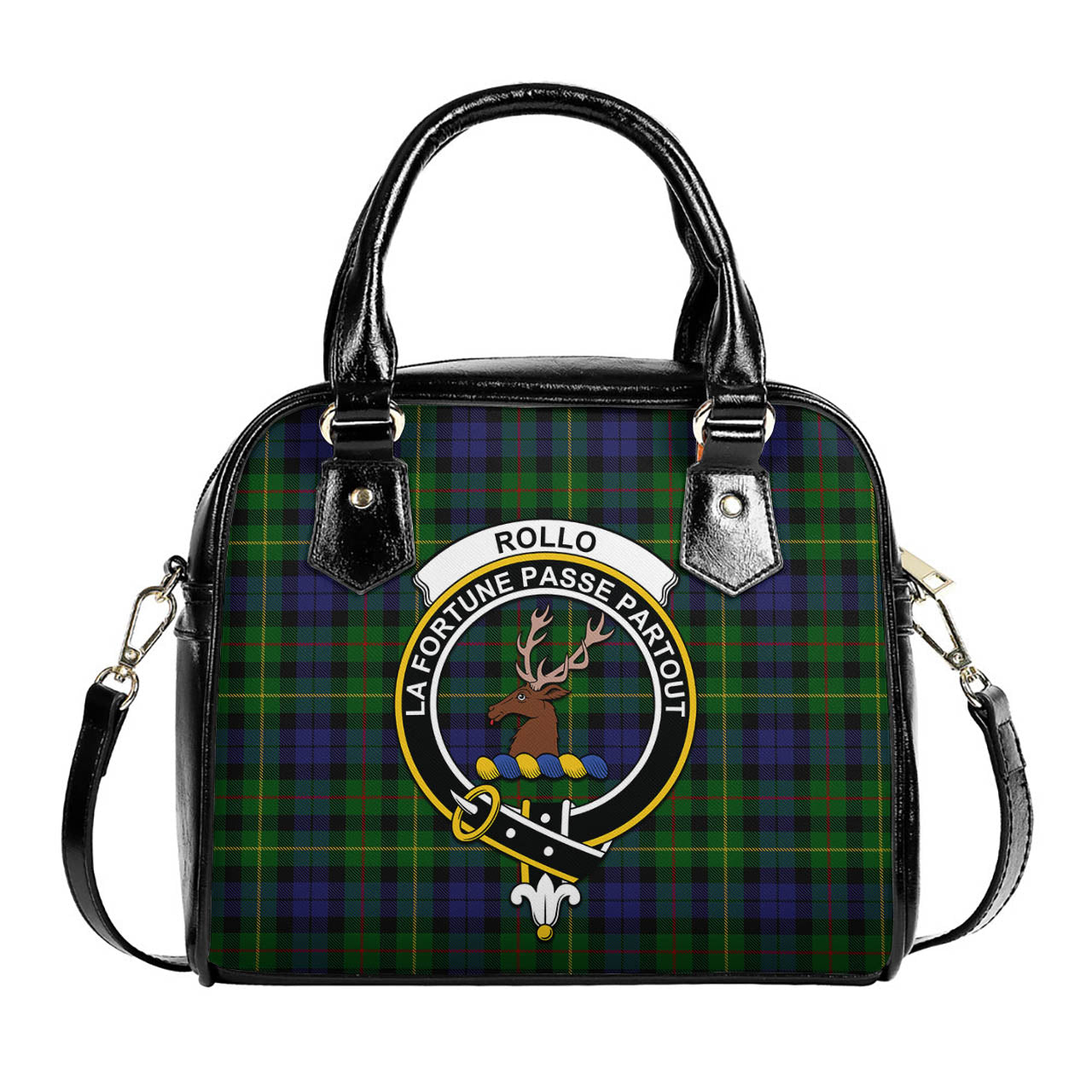 Rollo Tartan Shoulder Handbags with Family Crest One Size 6*25*22 cm - Tartanvibesclothing