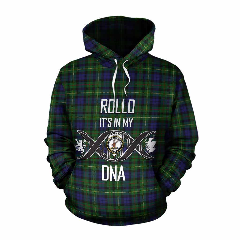 Tartan Vibes Clothing Rollo Tartan Cotton Hoodie with Family Crest DNA In Me Style