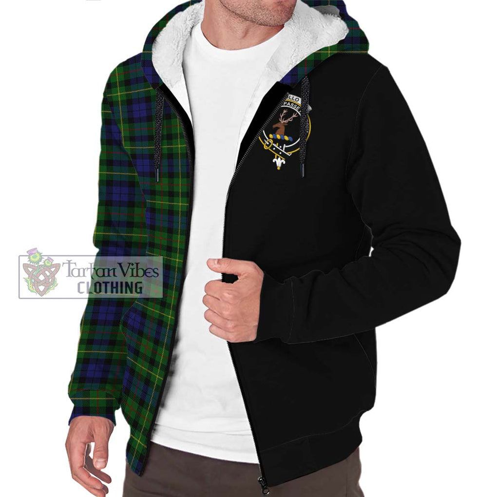 Rollo Tartan Sherpa Hoodie with Family Crest and Half Of Me Style Unisex S - Tartanvibesclothing Shop