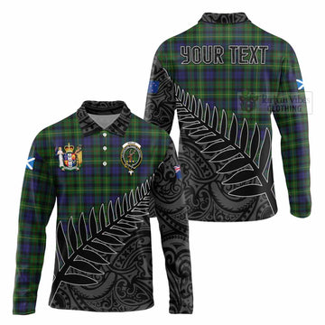 Rollo Crest Tartan Long Sleeve Polo Shirt with New Zealand Silver Fern Half Style