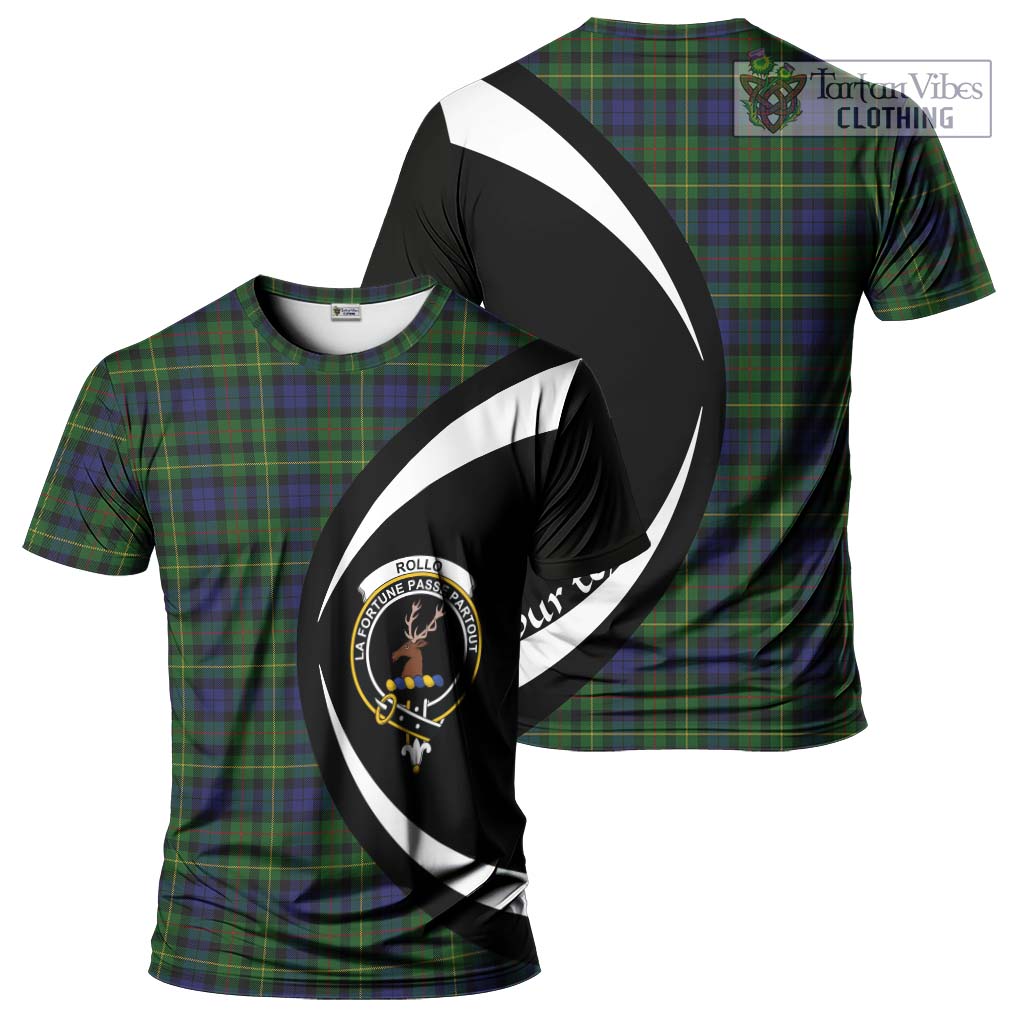 Tartan Vibes Clothing Rollo Tartan T-Shirt with Family Crest Circle Style