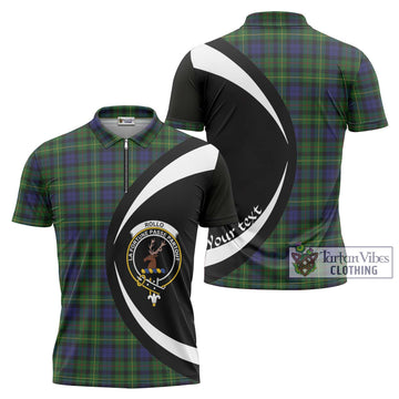 Rollo Tartan Zipper Polo Shirt with Family Crest Circle Style