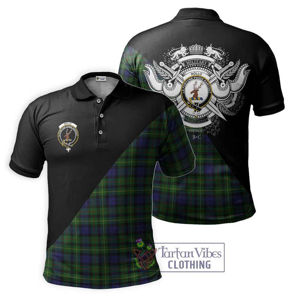 Rollo Tartan Polo Shirt with Family Crest and Military Logo Style Kid - Tartanvibesclothing Shop