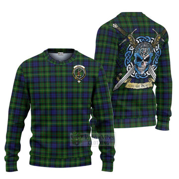 Rollo Tartan Ugly Sweater with Family Crest Celtic Skull Style