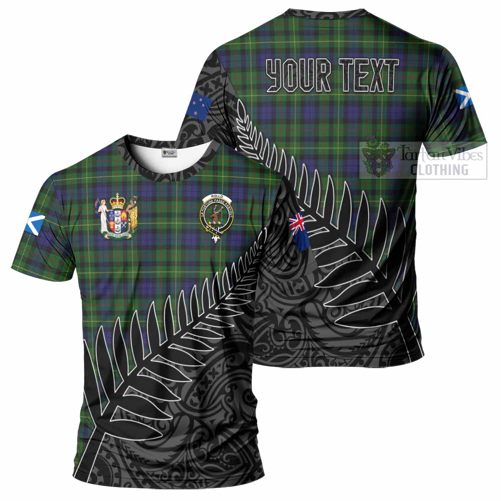 Tartan Vibes Clothing Rollo Crest Tartan T-Shirt with New Zealand Silver Fern Half Style