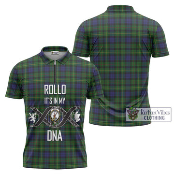 Rollo Tartan Zipper Polo Shirt with Family Crest DNA In Me Style