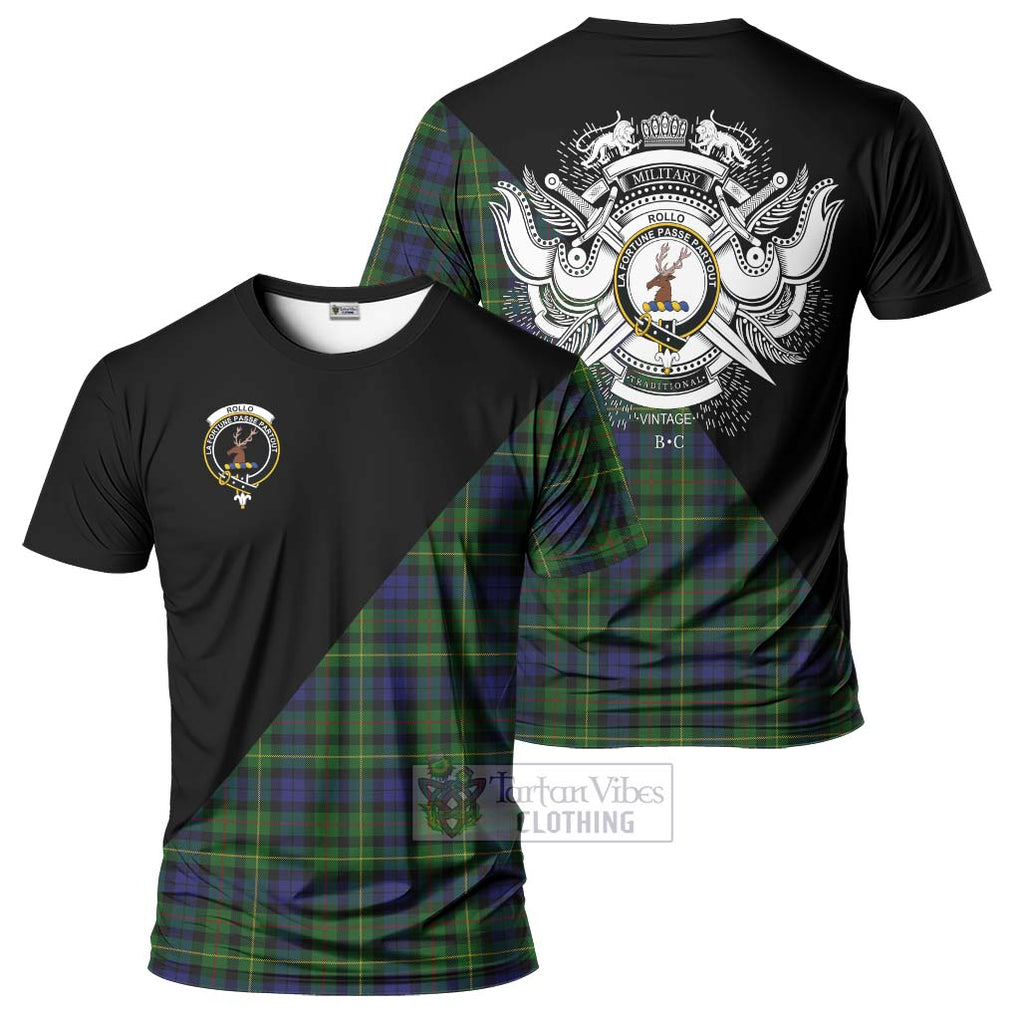 Rollo Tartan T-Shirt with Family Crest and Military Logo Style Kid's Shirt - Tartanvibesclothing Shop