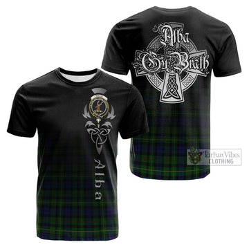 Rollo Tartan Cotton T-shirt Featuring Alba Gu Brath Family Crest Celtic Inspired