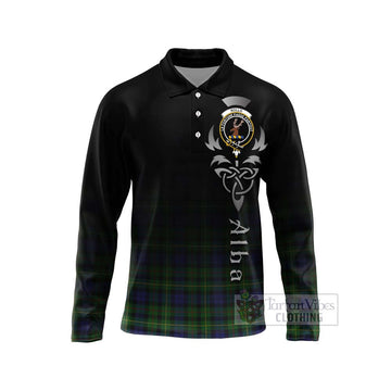 Rollo Tartan Long Sleeve Polo Shirt Featuring Alba Gu Brath Family Crest Celtic Inspired