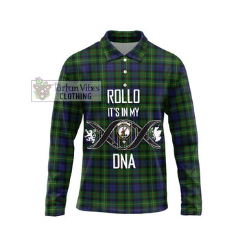 Rollo Tartan Long Sleeve Polo Shirt with Family Crest DNA In Me Style