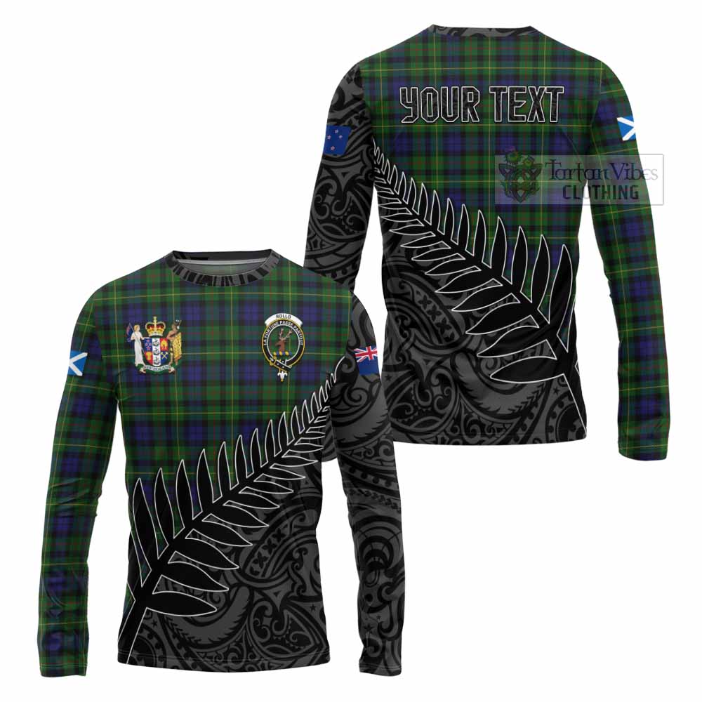 Tartan Vibes Clothing Rollo Crest Tartan Long Sleeve T-Shirt with New Zealand Silver Fern Half Style