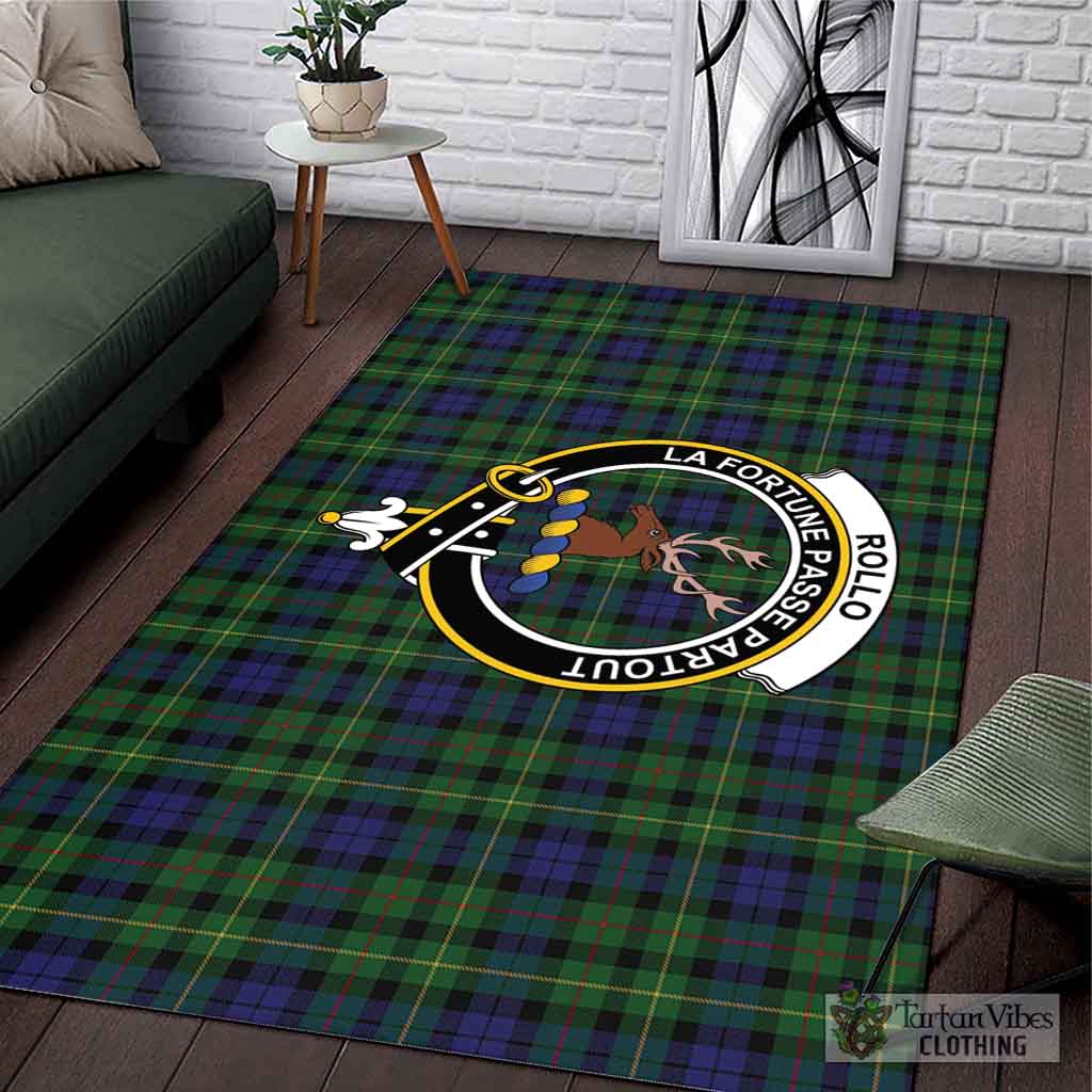 Tartan Vibes Clothing Rollo Tartan Area Rug with Family Crest