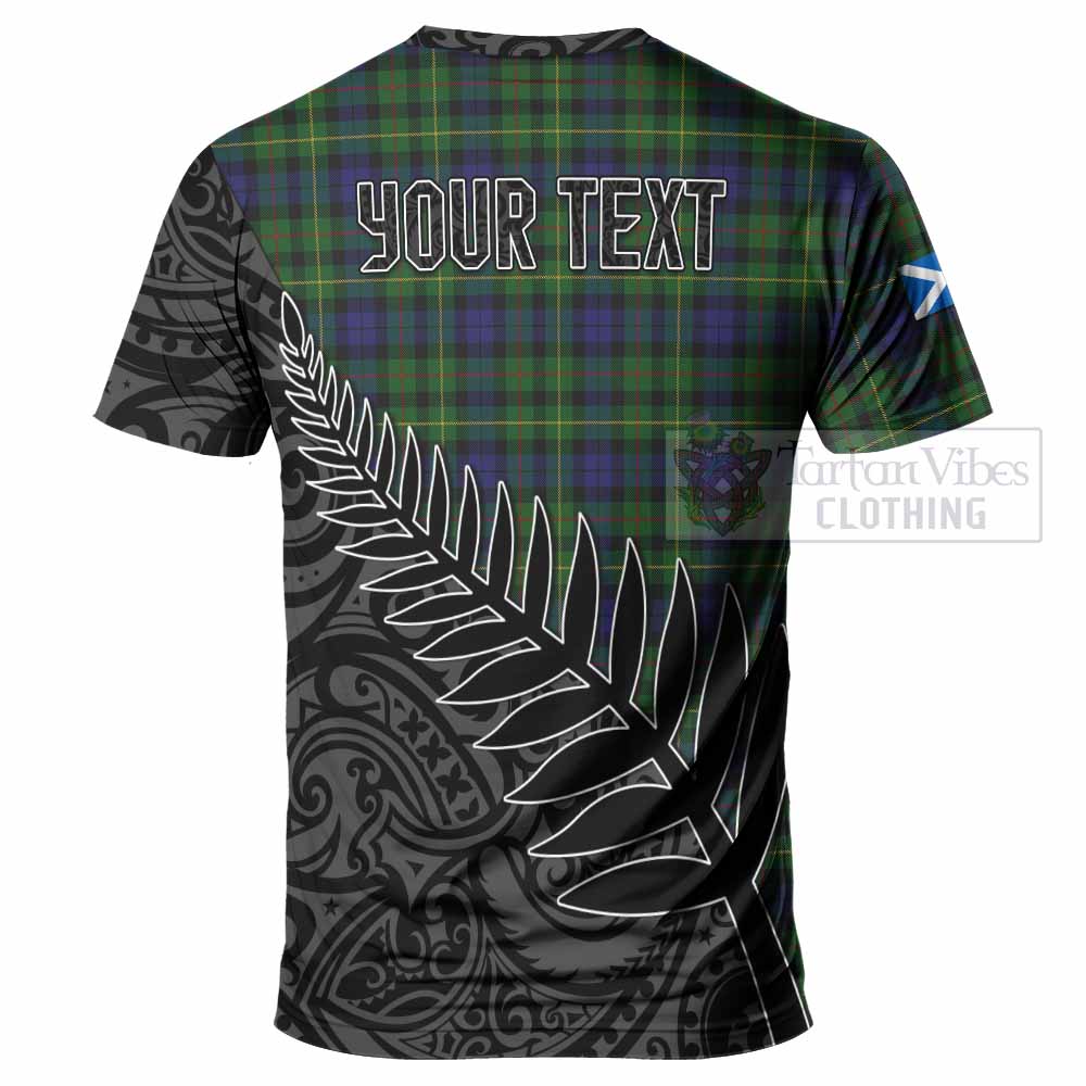 Tartan Vibes Clothing Rollo Crest Tartan T-Shirt with New Zealand Silver Fern Half Style