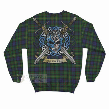 Rollo Tartan Sweatshirt with Family Crest Celtic Skull Style