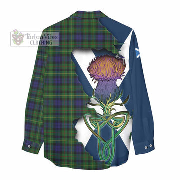 Rollo Tartan Family Crest Women's Casual Shirt Scottish Thistle Celtic Inspired - Tartan Vibes Clothing