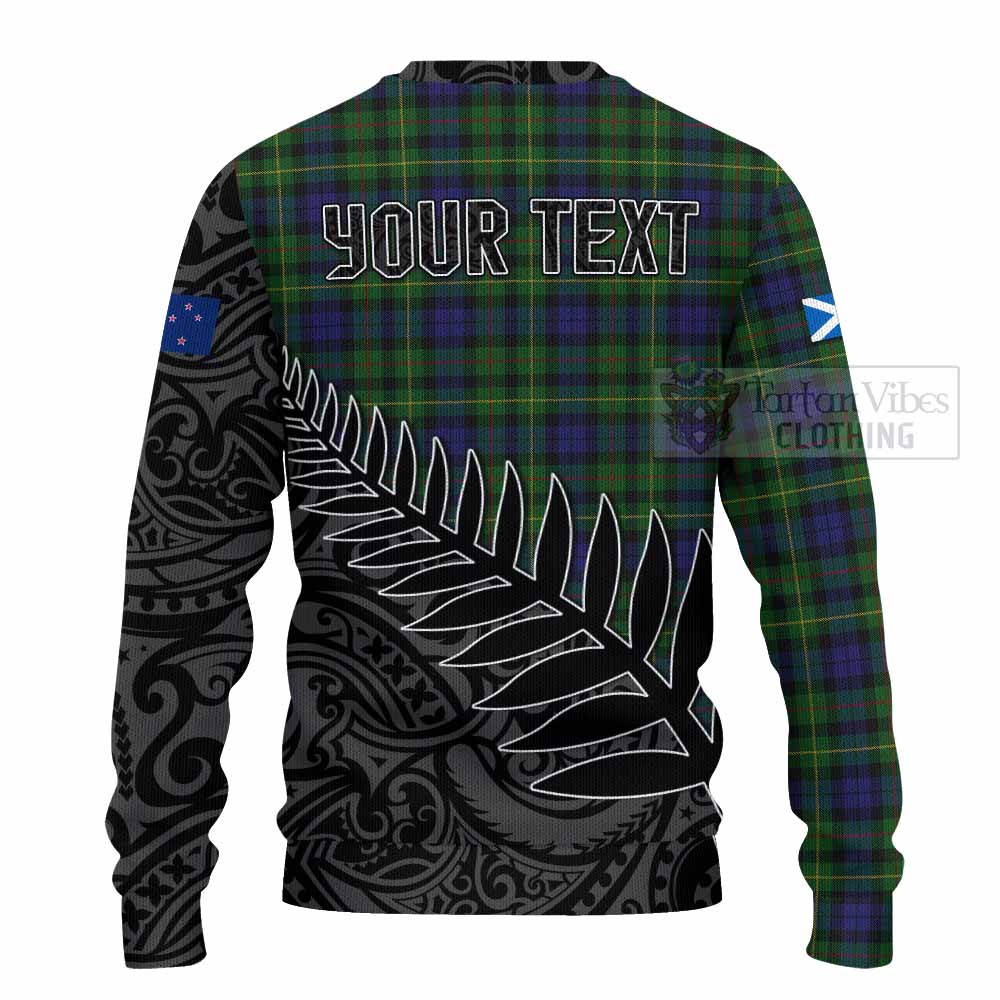 Tartan Vibes Clothing Rollo Crest Tartan Knitted Sweater with New Zealand Silver Fern Half Style