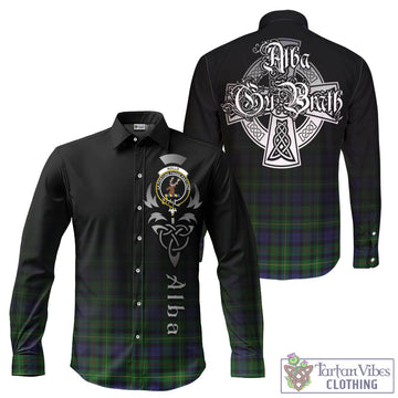 Rollo Tartan Long Sleeve Button Up Featuring Alba Gu Brath Family Crest Celtic Inspired