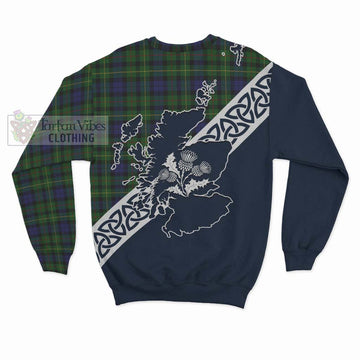 Rollo Tartan Sweatshirt Featuring Thistle and Scotland Map