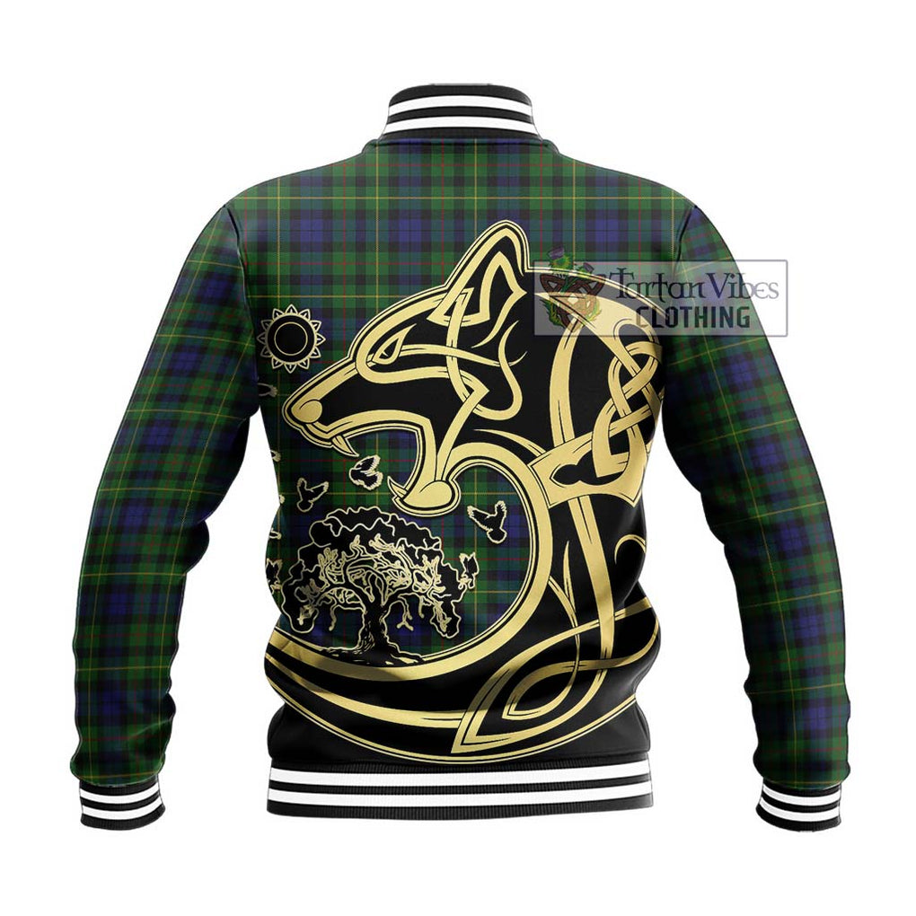 Rollo Tartan Baseball Jacket with Family Crest Celtic Wolf Style - Tartan Vibes Clothing