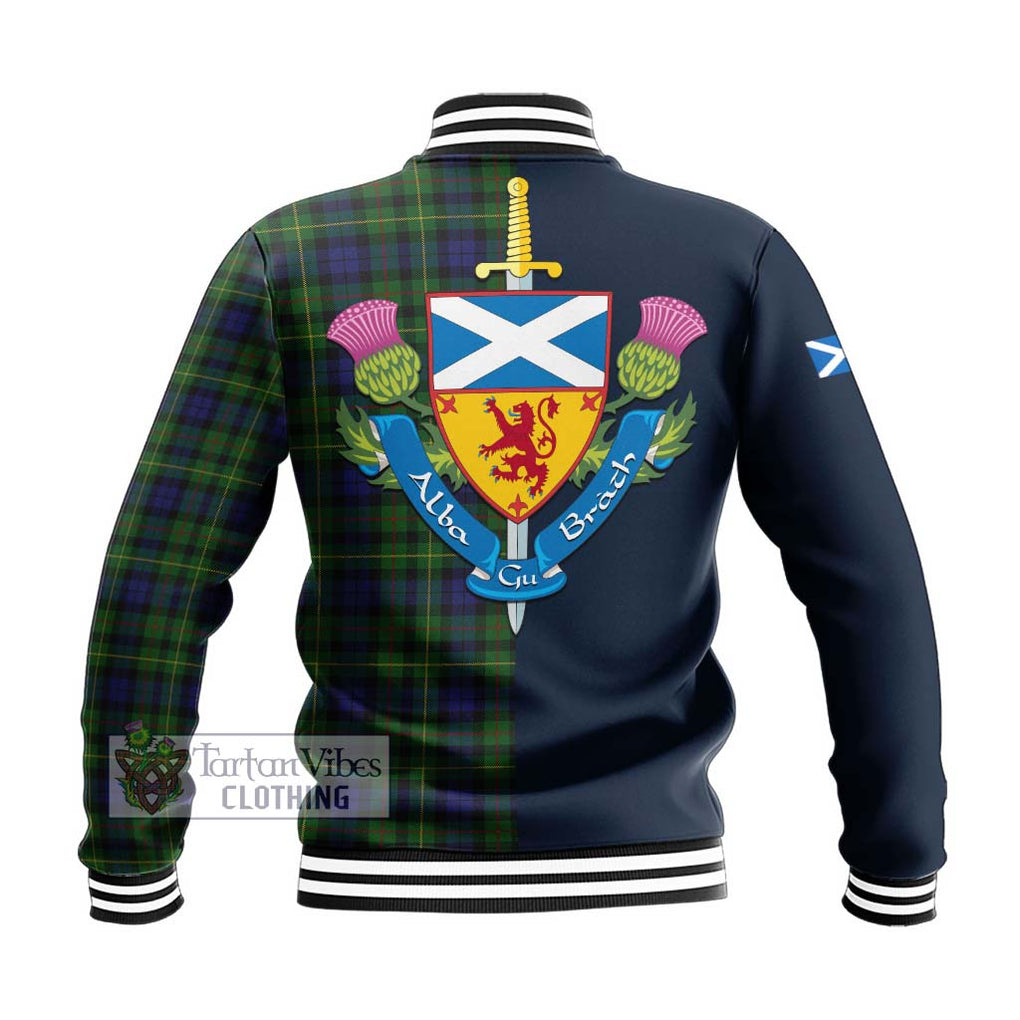 Tartan Vibes Clothing Rollo Tartan Baseball Jacket with Scottish Lion Royal Arm Half Style