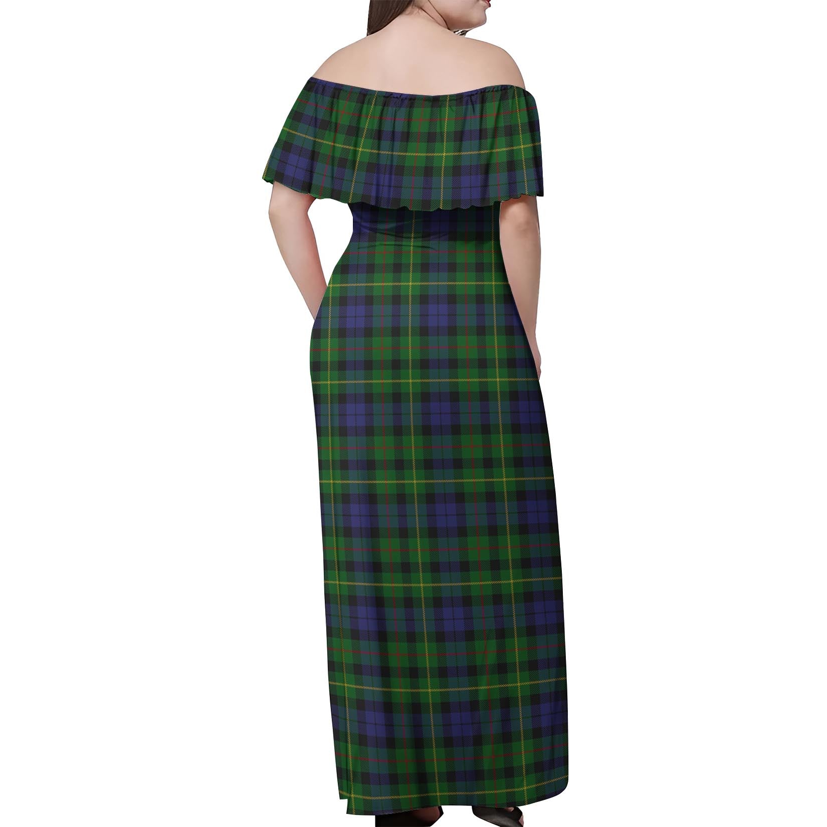 Rollo Tartan Off Shoulder Long Dress - Tartanvibesclothing