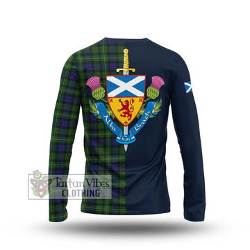 Rollo Tartan Long Sleeve T-Shirt Alba with Scottish Lion Royal Arm Half Style