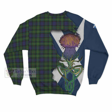 Rollo Tartan Family Crest Sweatshirt Scottish Thistle Celtic Inspired - Tartan Vibes Clothing
