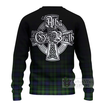 Rollo Tartan Ugly Sweater Featuring Alba Gu Brath Family Crest Celtic Inspired