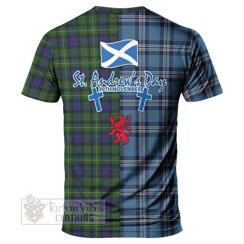 Tartan Vibes Clothing Rollo Tartan T-Shirt Happy St. Andrew's Day Half Tartan Style