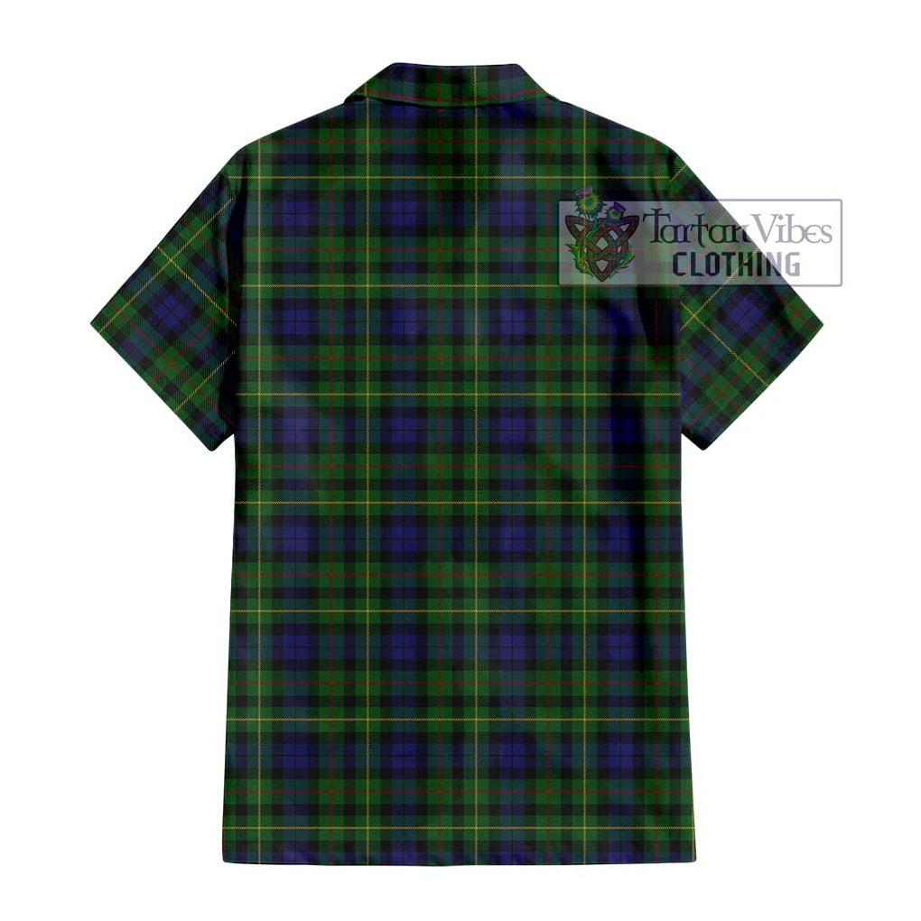 Rollo Tartan Short Sleeve Button Shirt with Family Crest DNA In Me Style - Tartanvibesclothing Shop