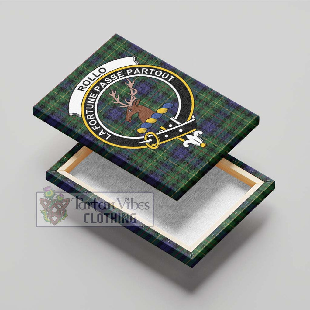 Rollo Tartan Canvas Print Wall Art with Family Crest - Tartan Vibes Clothing