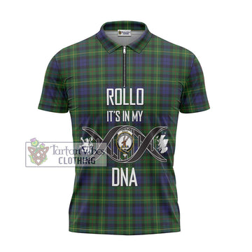 Rollo Tartan Zipper Polo Shirt with Family Crest DNA In Me Style