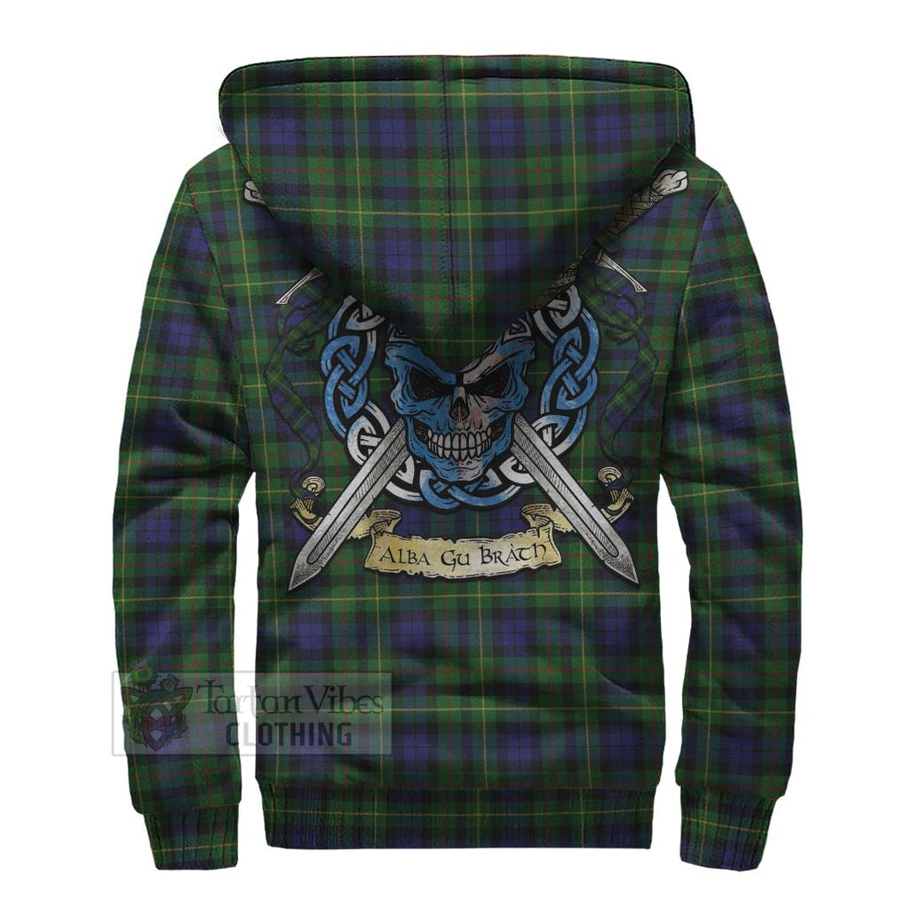 Tartan Vibes Clothing Rollo Tartan Sherpa Hoodie with Family Crest Celtic Skull Style